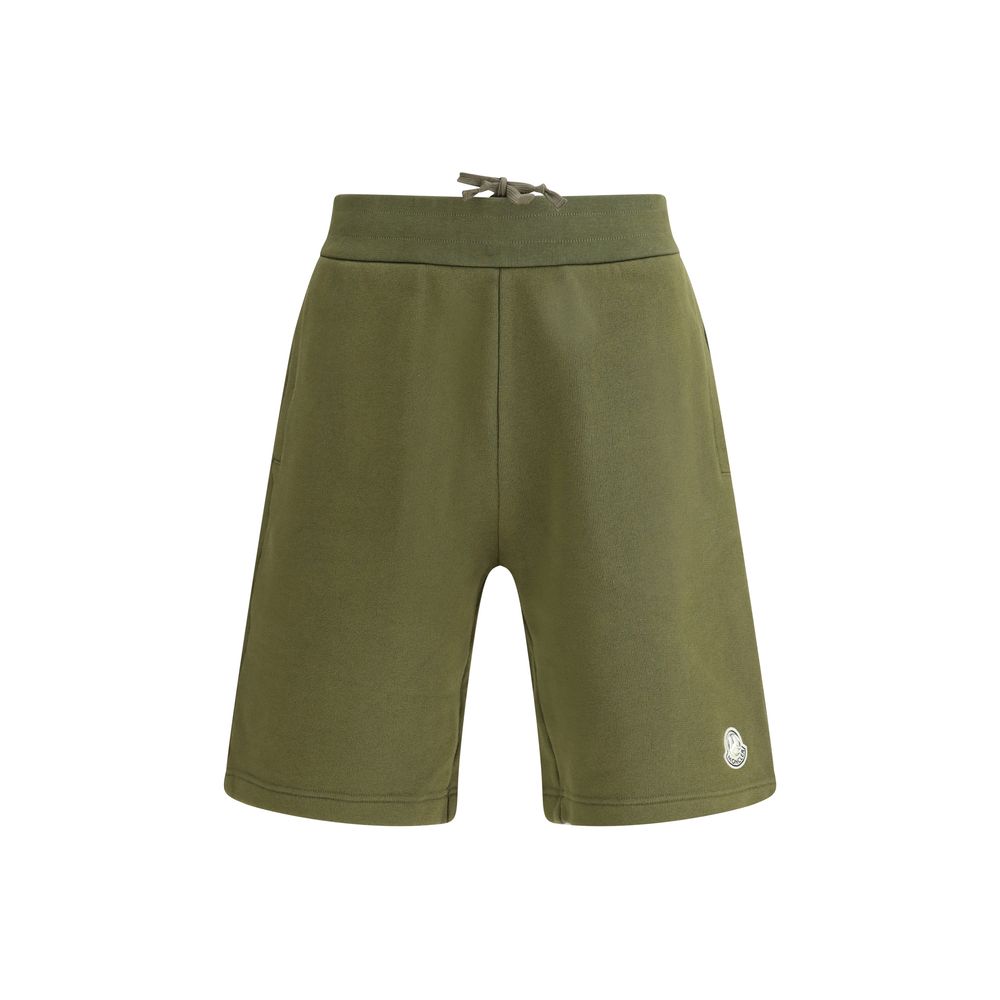 Moncler Black Cotton Shorts for Elevated Style