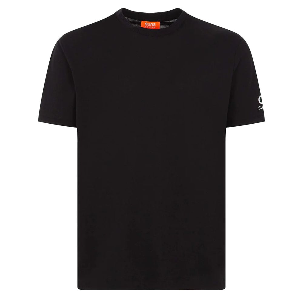 Suns Black Cotton T-Shirt for Effortless Luxury Style