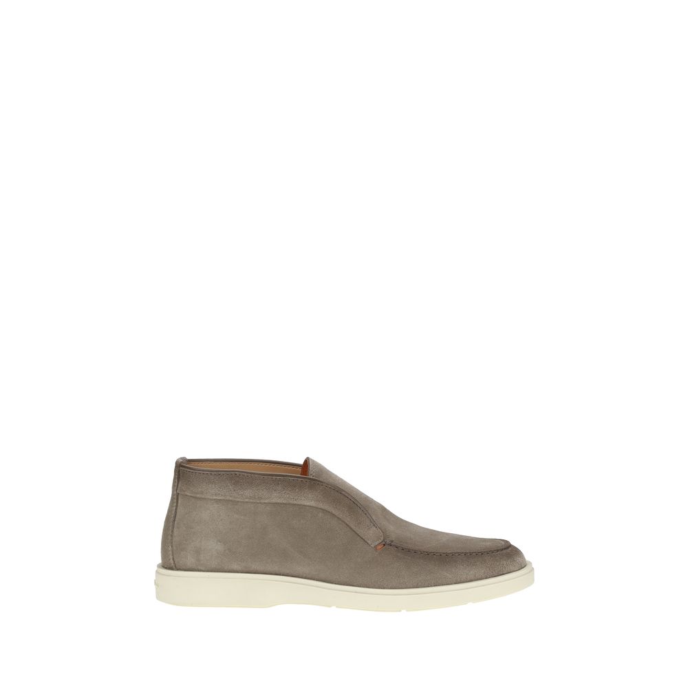 Santoni Brown Suede Desert Ankle Boots - Timeless Elegance Redefined