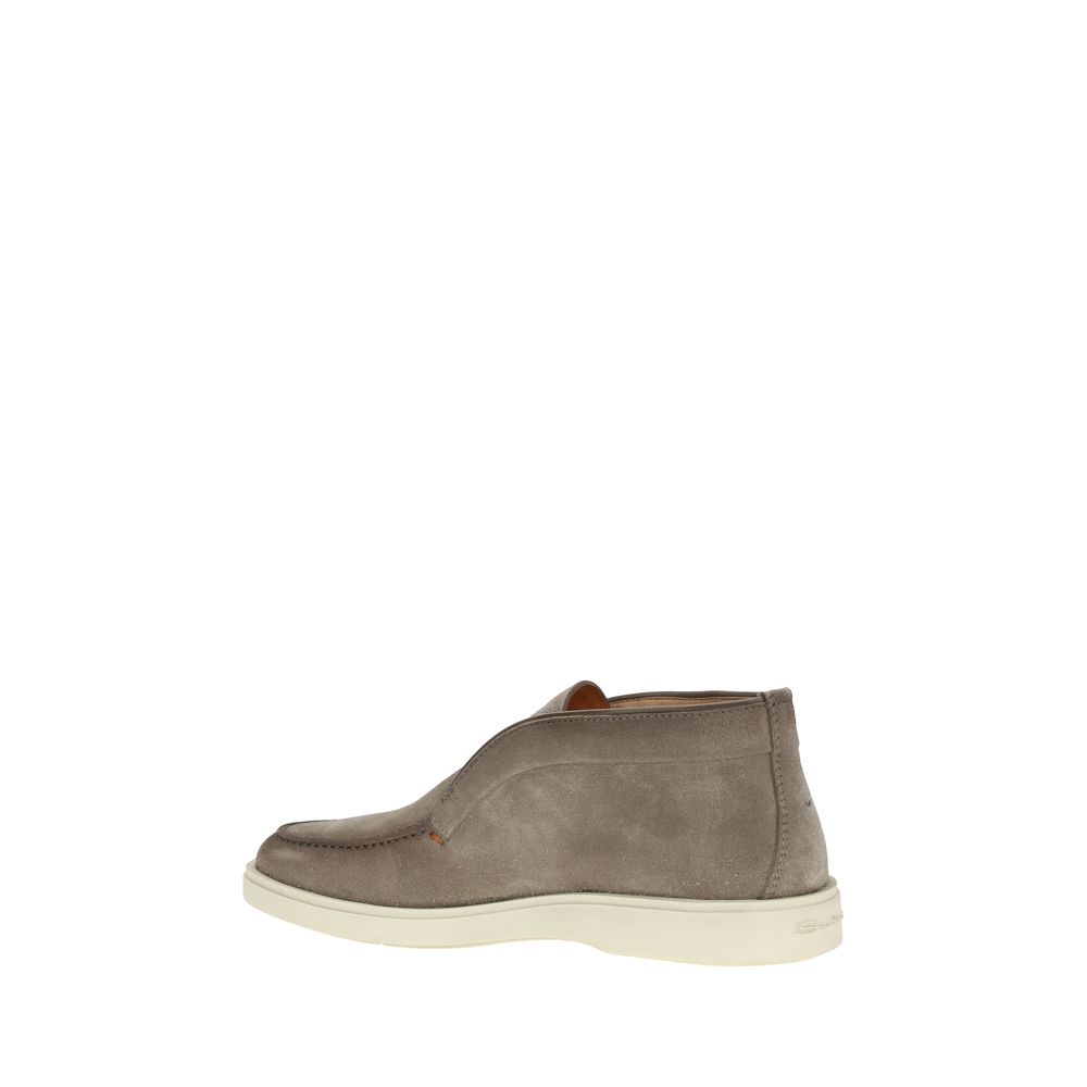 Santoni Brown Suede Desert Ankle Boots - Timeless Elegance Redefined
