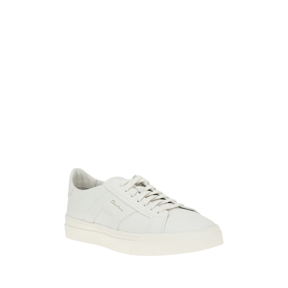 Santoni White Leather Sneakers: Exquisite Footwear for Elegance