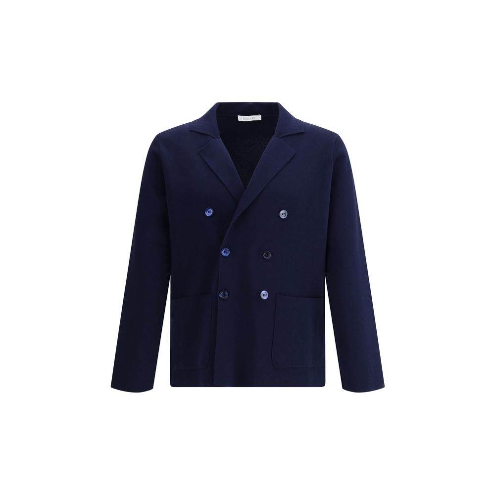 Cruciani Navy Wool Knit Jacket – Timeless Elegance Redefined