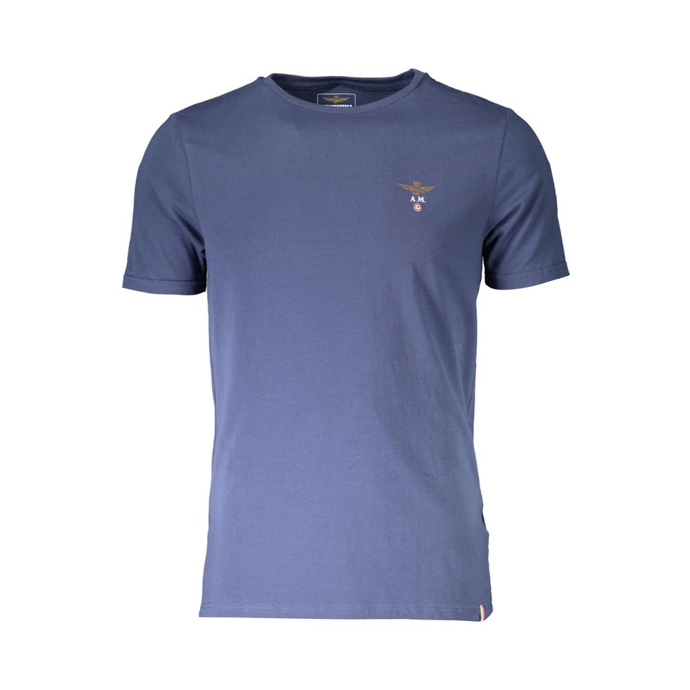 Aeronautica Militare Blue Cotton T-Shirt for Effortless Elegance