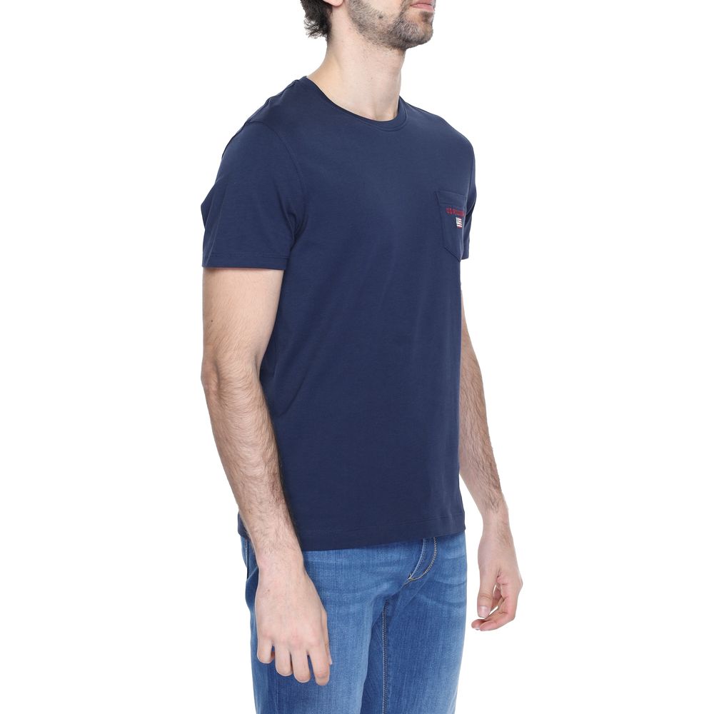 U.S. POLO ASSN. Blue Cotton T-Shirt for Effortless Elegance