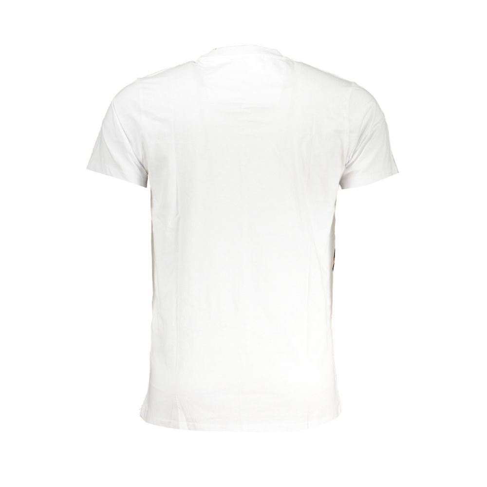 Cavalli Class White Cotton T-Shirt for Effortless Elegance