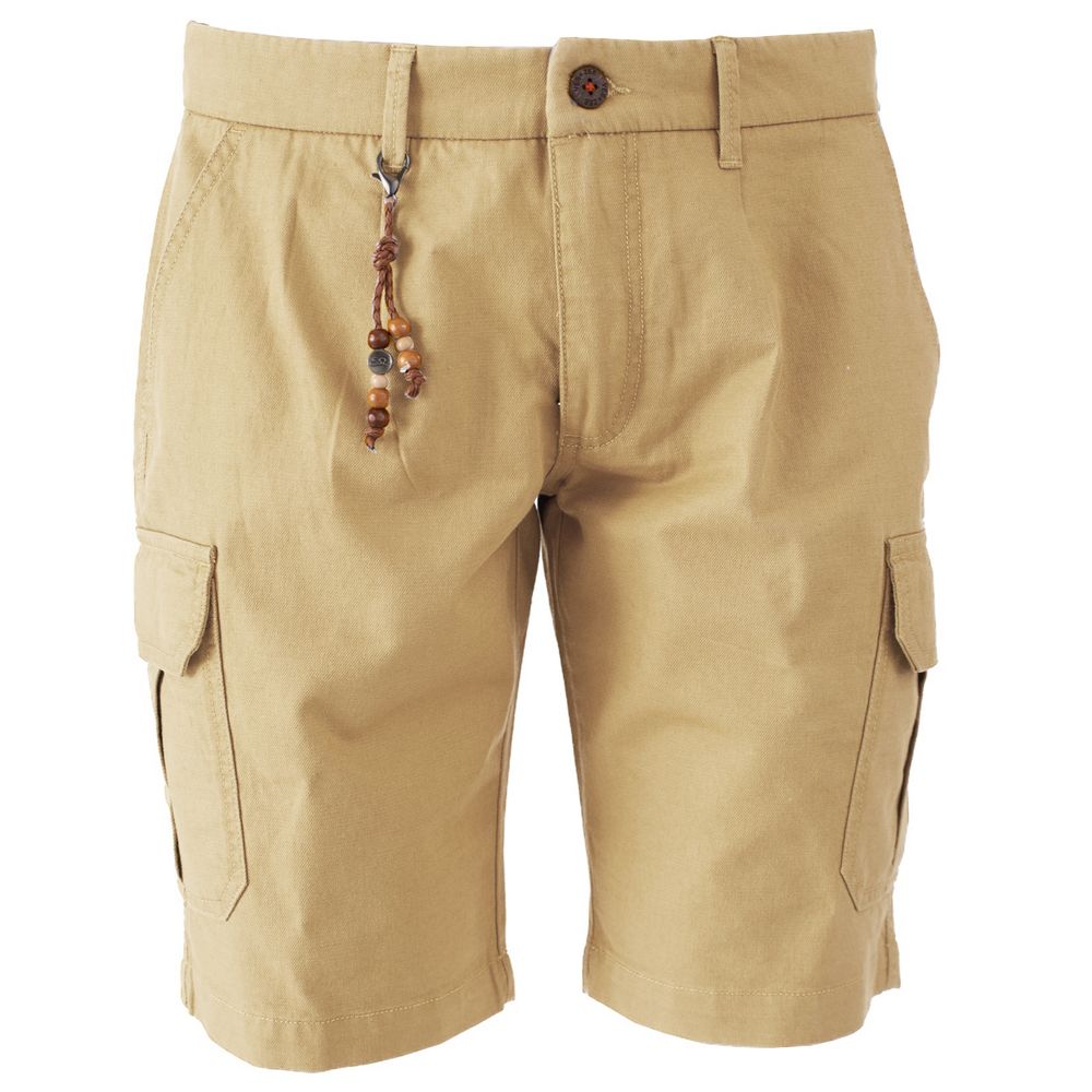 Yes Zee Beige Cotton Short for Elevated Casual Elegance