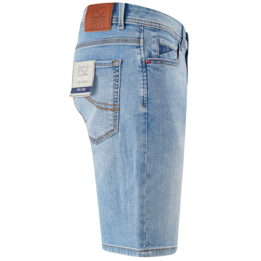 Yes Zee Light Blue Cotton Short for Effortless Elegance