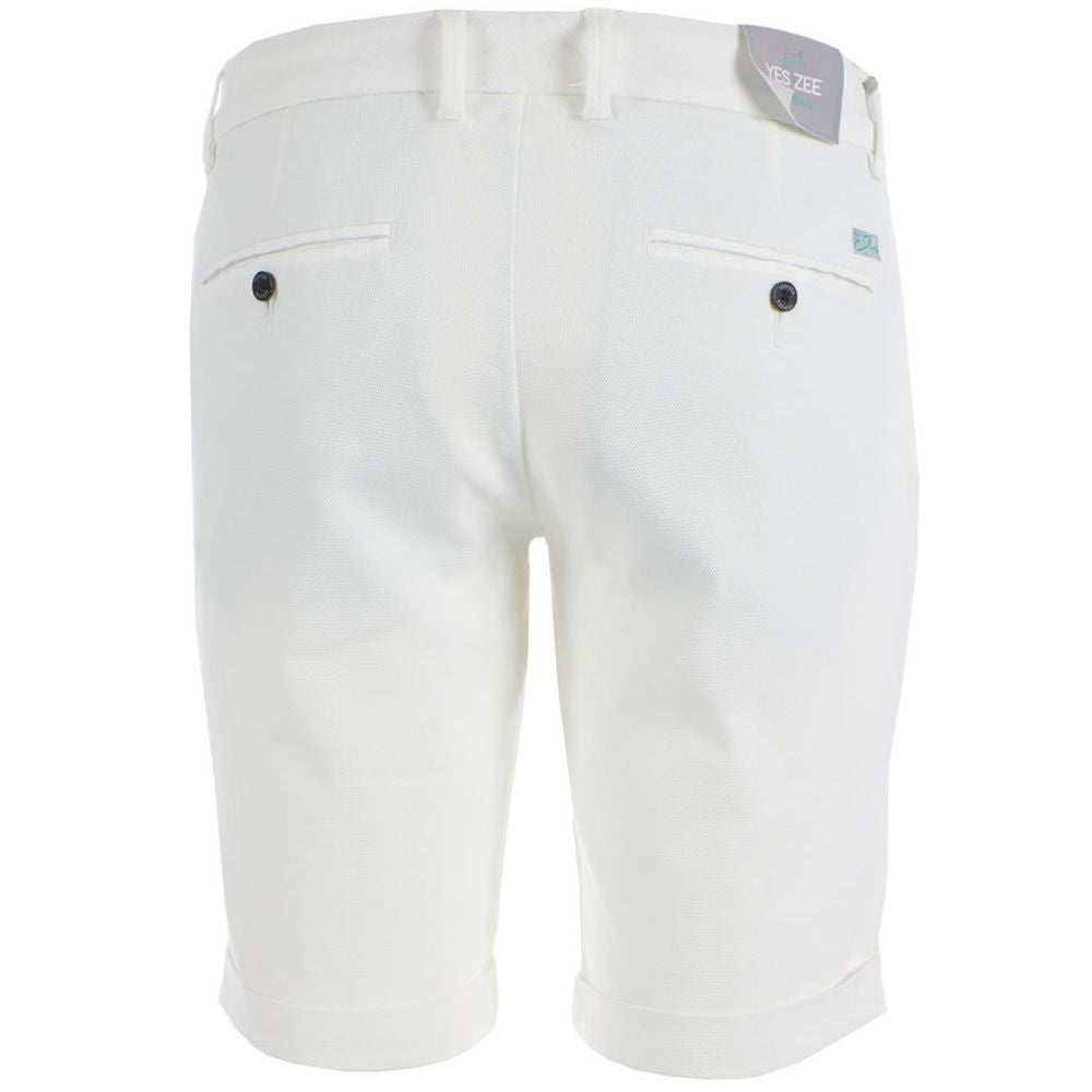 Yes Zee White Cotton Short - Contemporary Elegance Redefined