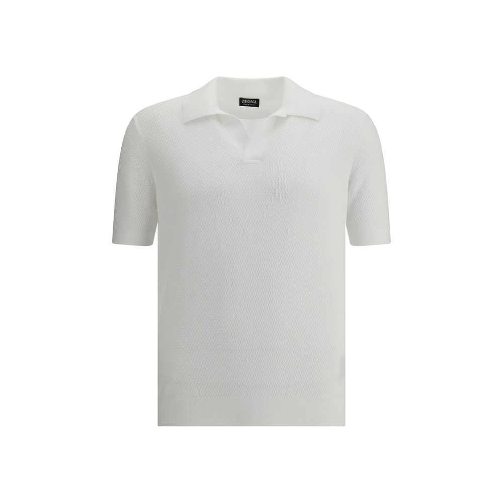 ZEGNA Navy Cotton Knit Polo Shirt - Sophisticated Luxury Essential