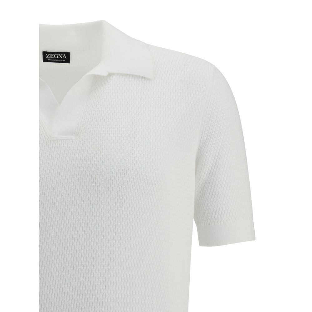 ZEGNA Navy Cotton Knit Polo Shirt - Sophisticated Luxury Essential