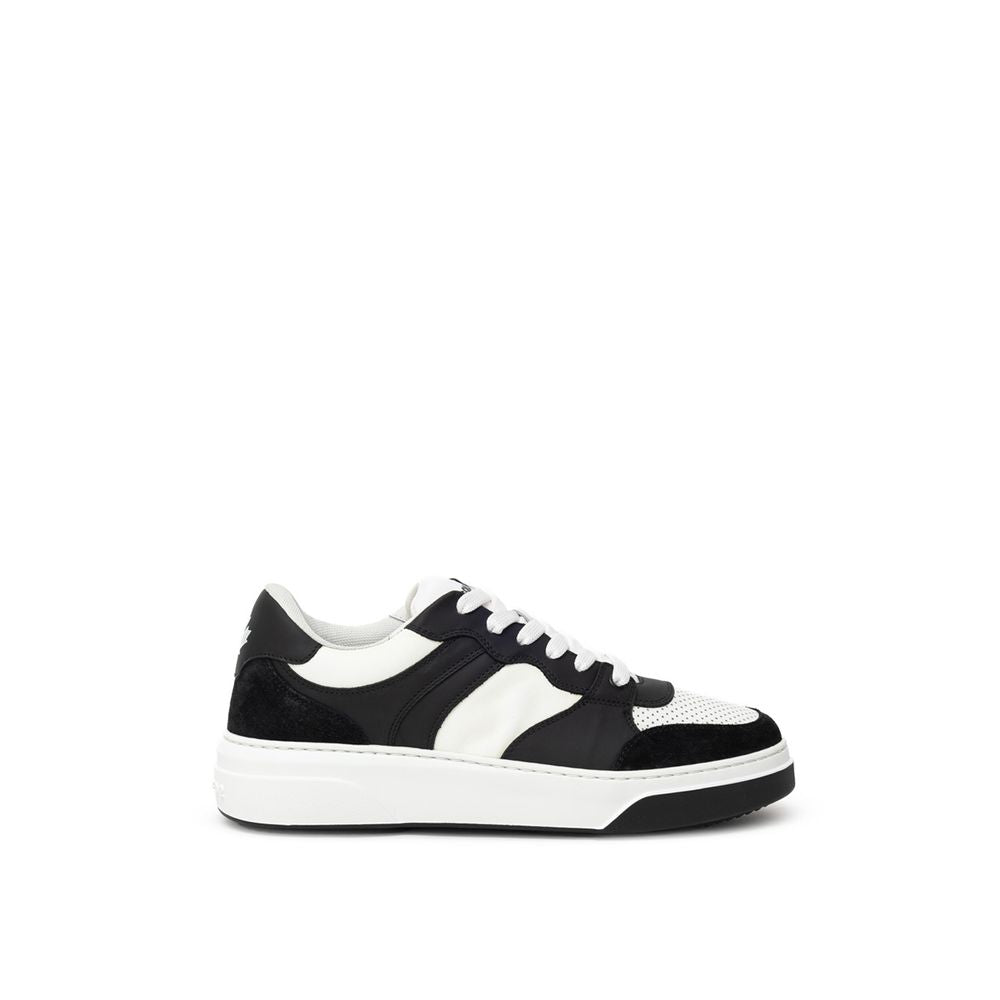 Dsquared² Black And White Leather Sneaker for Effortless Style