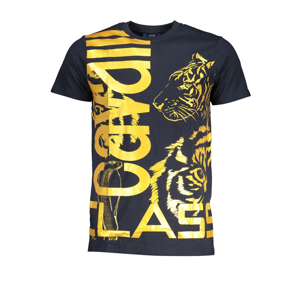 Cavalli Class Blue Cotton T-Shirt for Elevated Casual Style