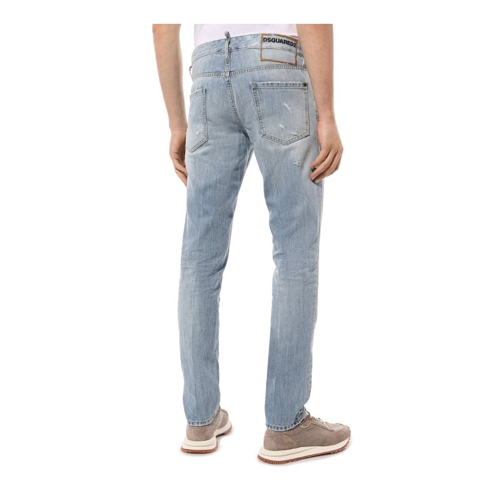 Dsquared² Light Blue Cotton Jeans for Effortless Elegance