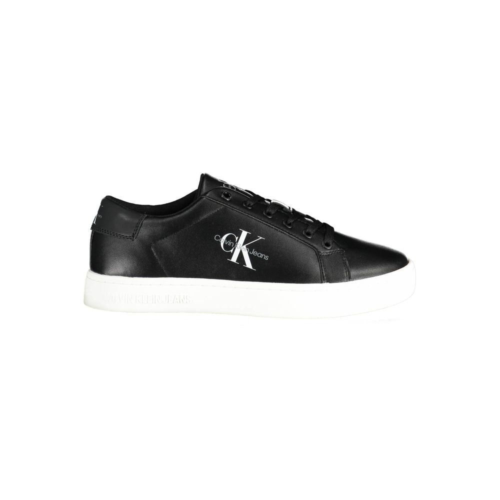 Calvin Klein Black Leather Sneaker with Iconic Branding