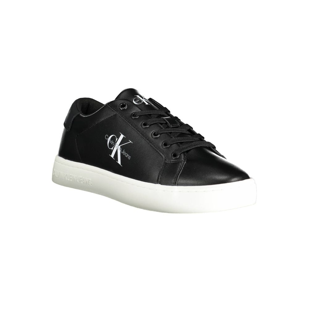 Calvin Klein Black Leather Sneaker with Iconic Branding