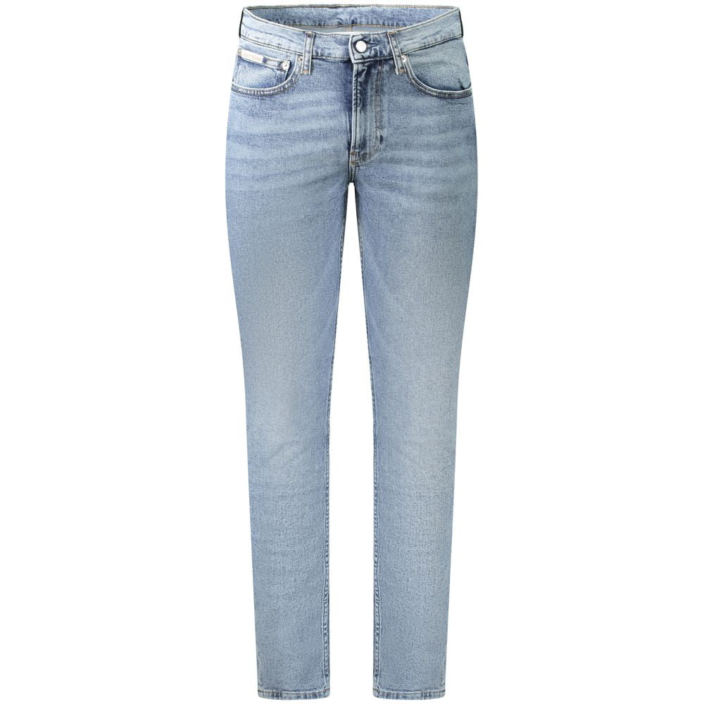 Calvin Klein Light Blue Cotton Slim Taper Jeans
