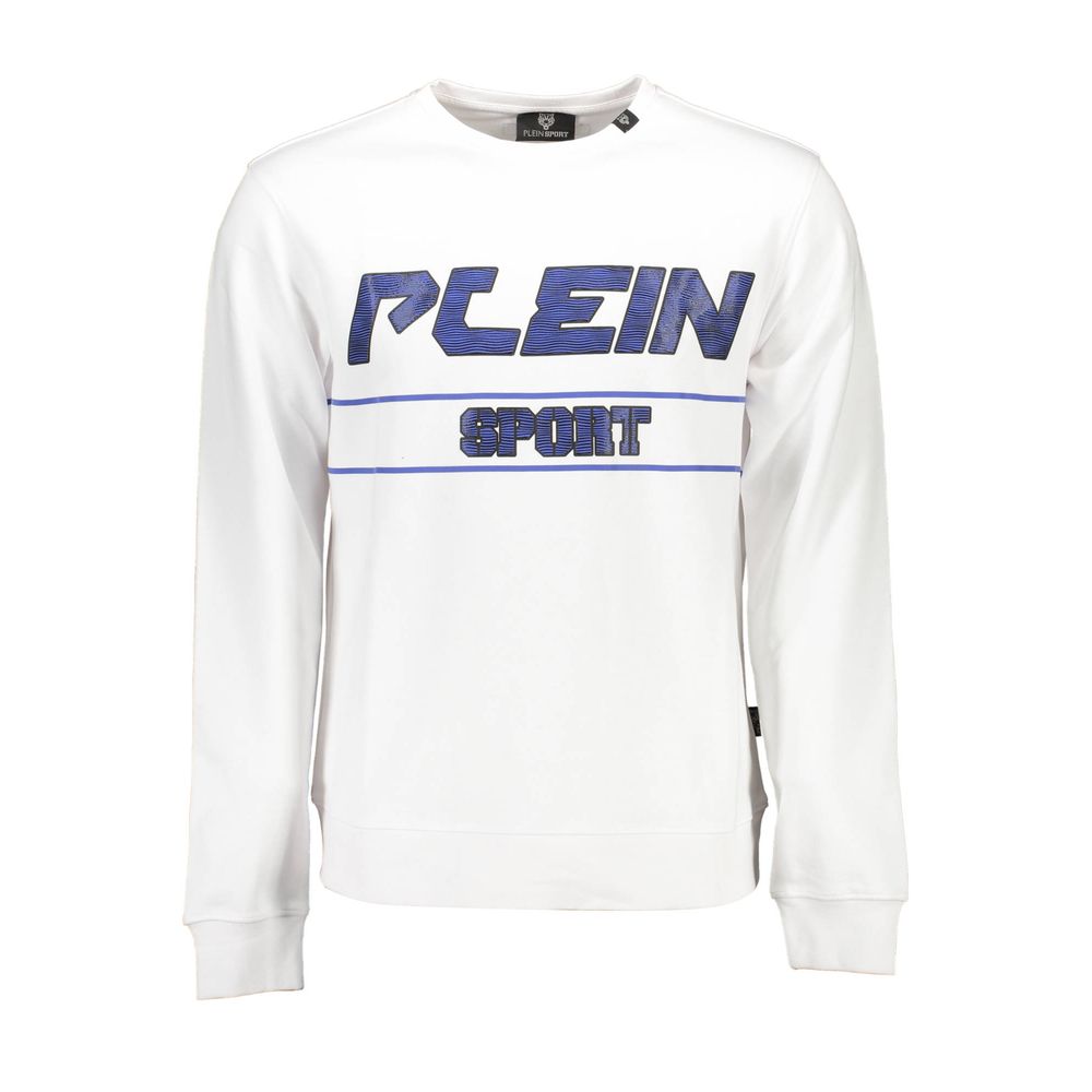Plein Sport White Cotton Sweater for Elevated Style