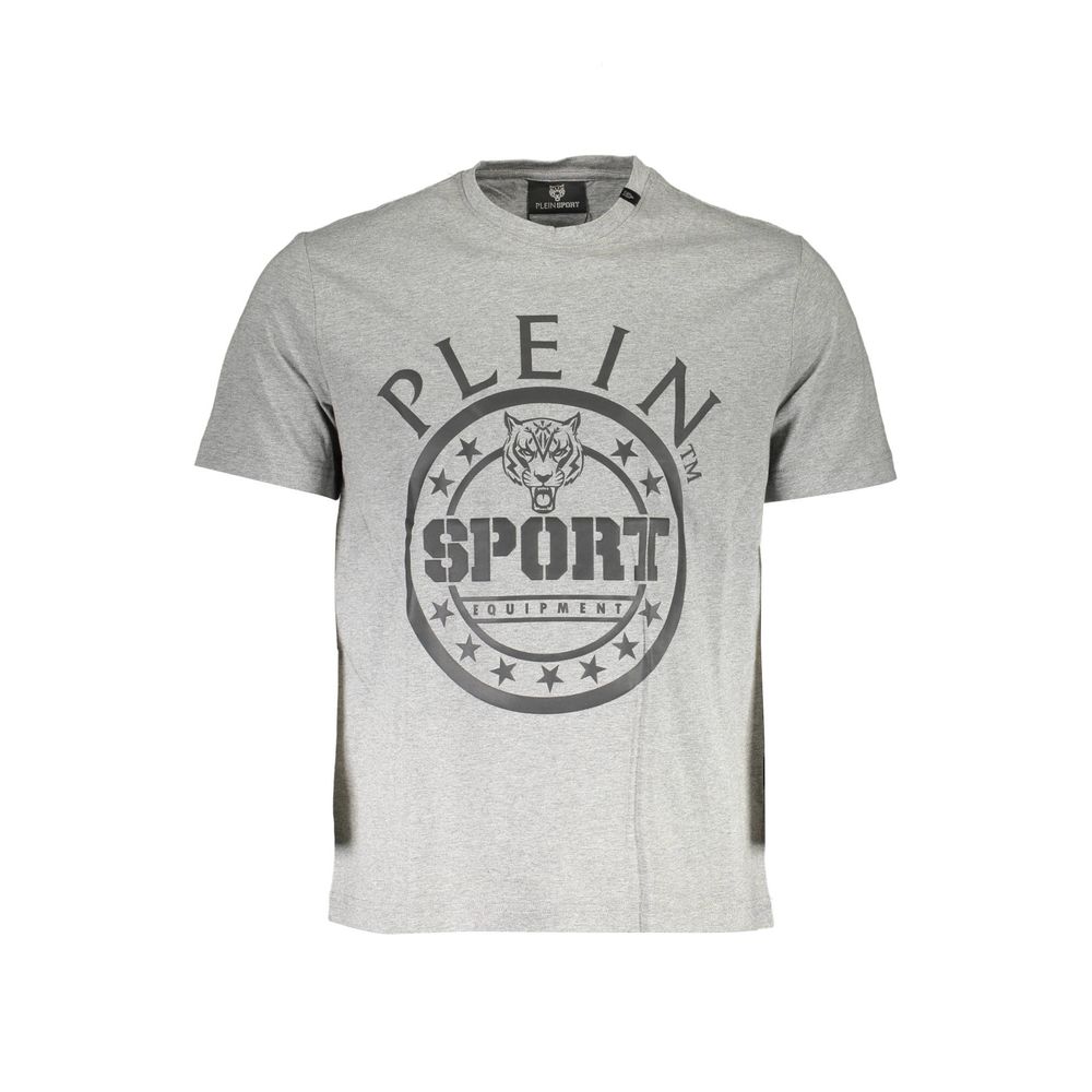 Plein Sport Gray Cotton T-Shirt for Elevated Style