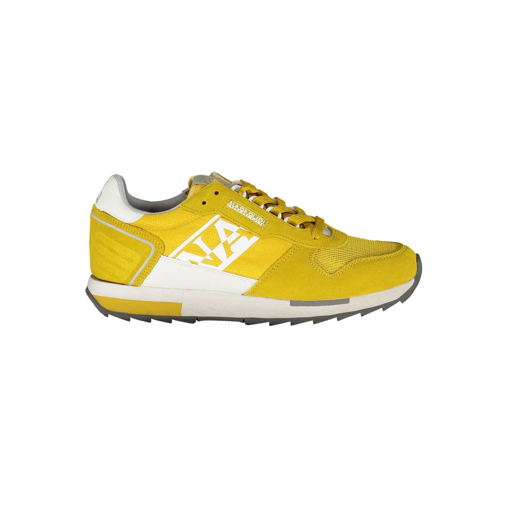 Napapijri Yellow Leather Sneaker for Bold Style