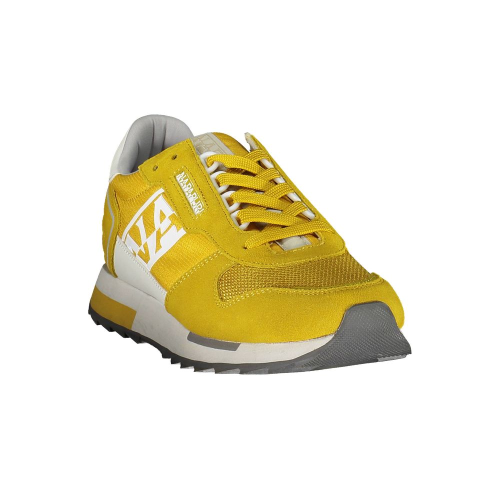 Napapijri Yellow Leather Sneaker for Bold Style