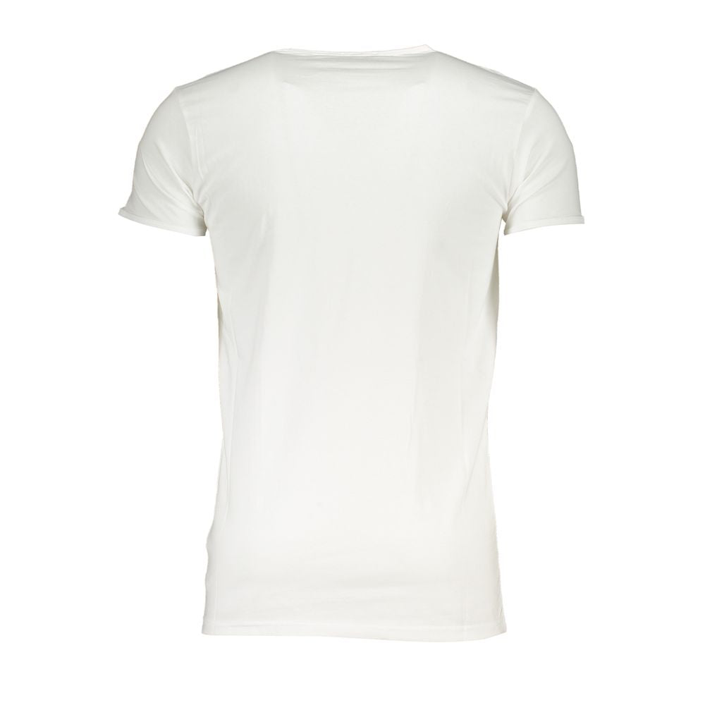 Cavalli Class White Cotton T-Shirt for Effortless Elegance