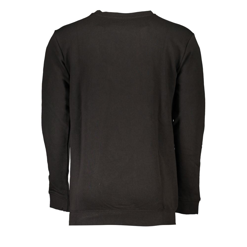 Cavalli Class Black Cotton Sweater for Effortless Elegance