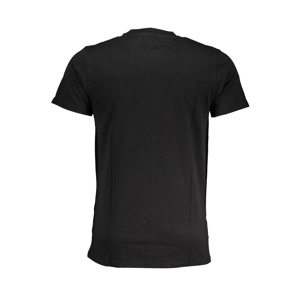 Cavalli Class Black Cotton T-Shirt for Effortless Elegance