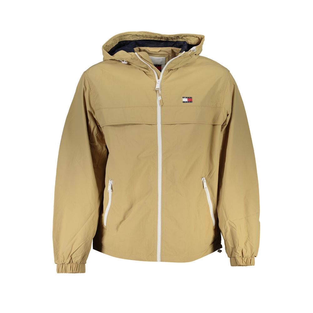 Tommy Hilfiger Beige Recycled Nylon Jacket for Effortless Elegance