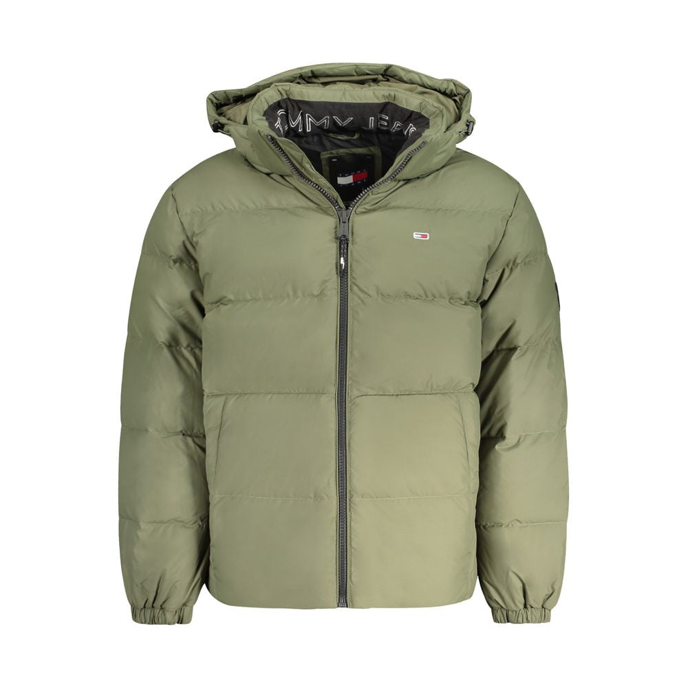 Tommy Hilfiger Green Cotton Jacket with Removable Hood