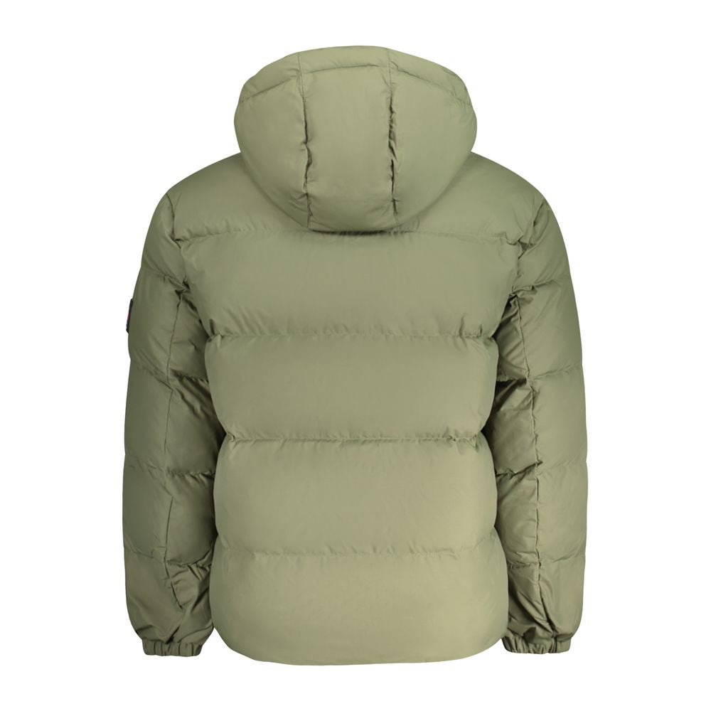 Tommy Hilfiger Green Cotton Jacket with Removable Hood