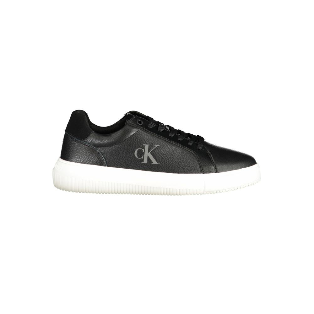 Calvin Klein Black Leather Sneaker for Contemporary Style