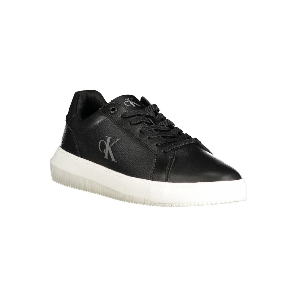 Calvin Klein Black Leather Sneaker for Contemporary Style