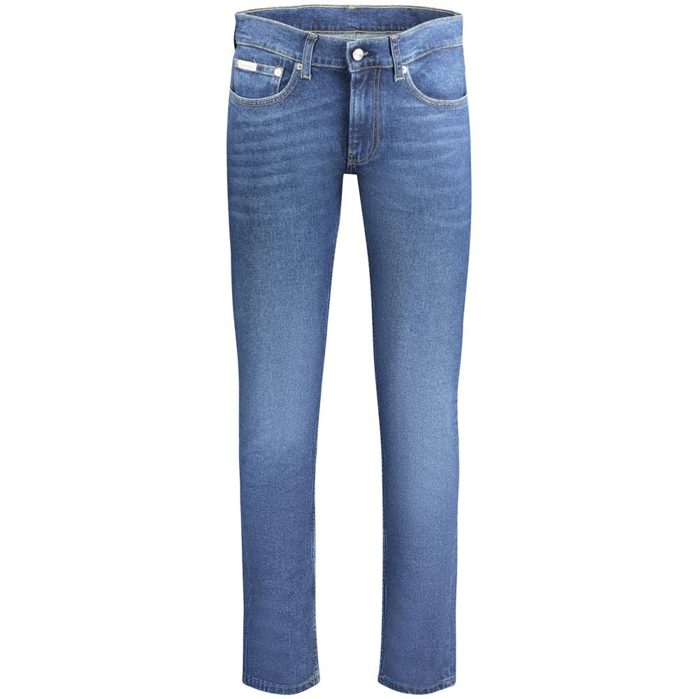 Calvin Klein Blue Cotton Jeans for Effortless Elegance