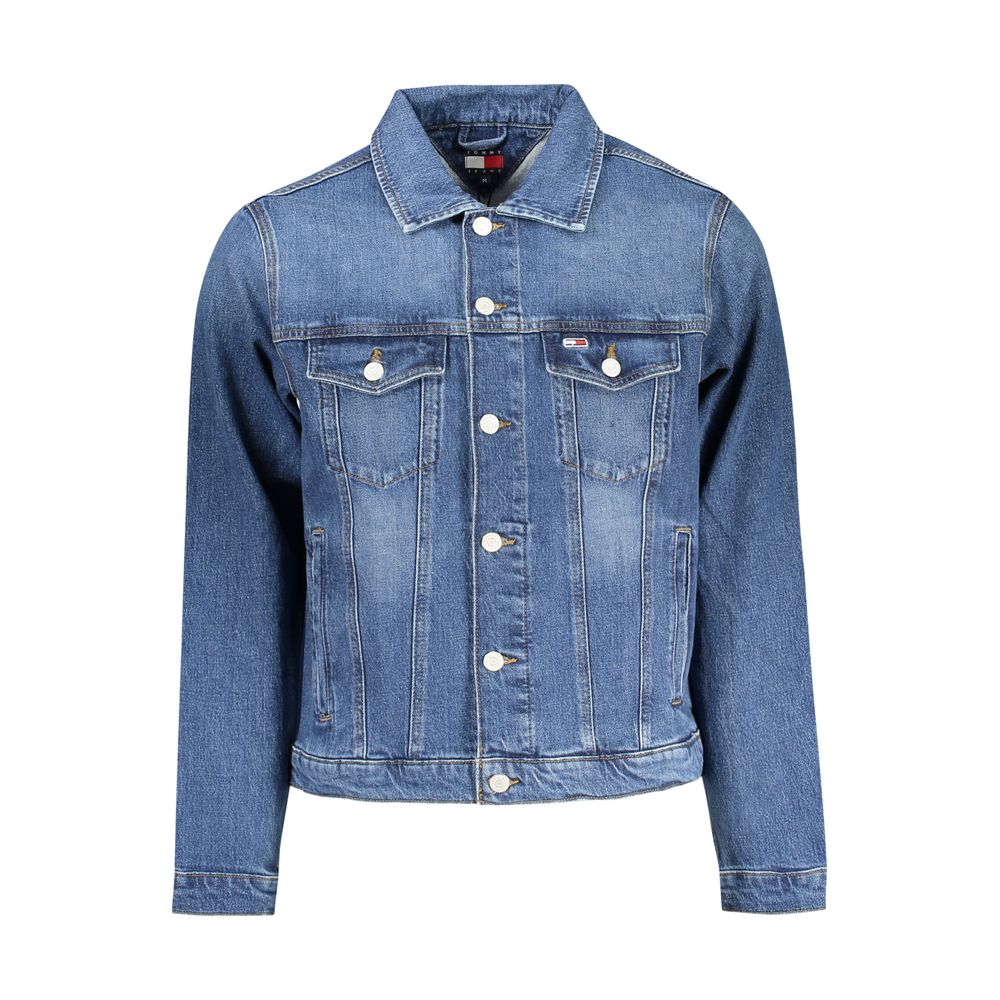 Tommy Hilfiger Blue Cotton Jacket for Elevated Style