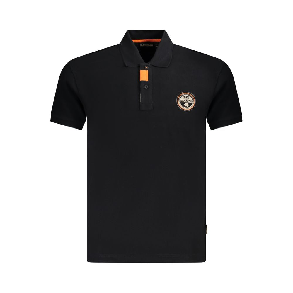 Napapijri Black Cotton Polo Shirt for Elevated Style