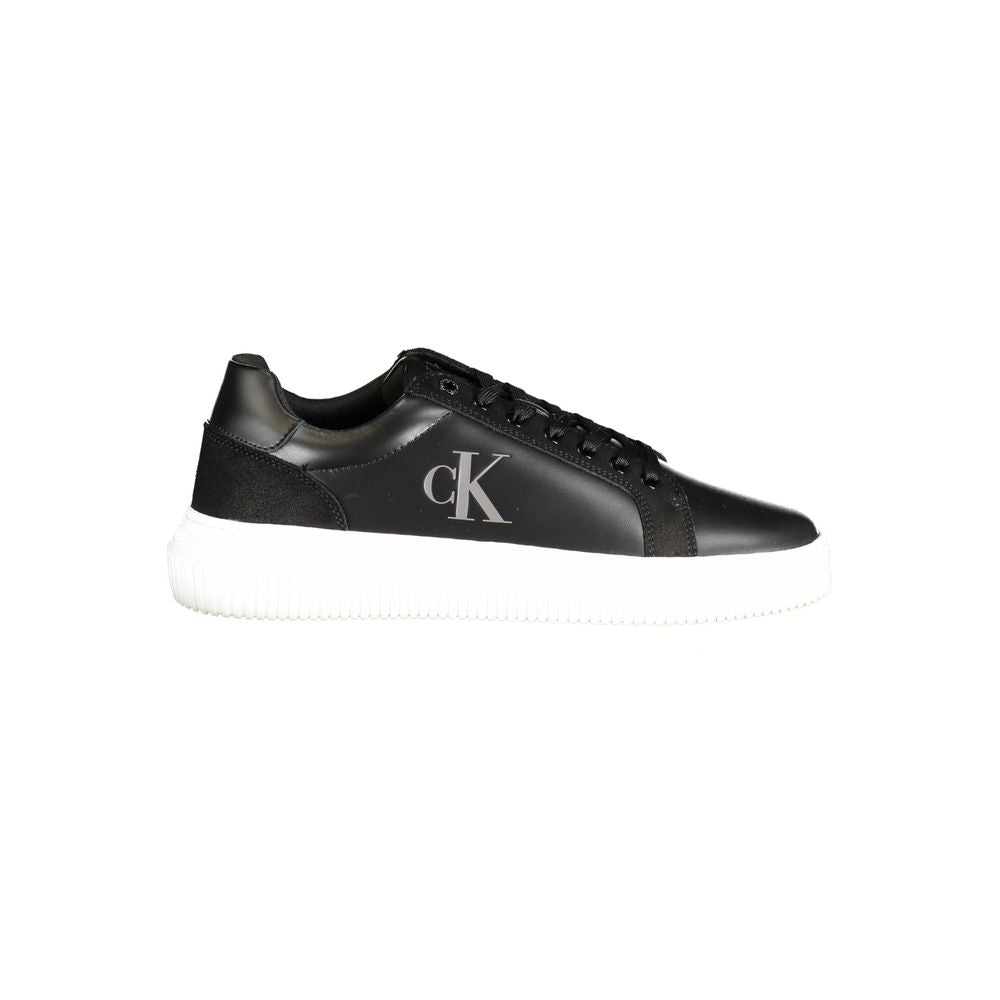 Calvin Klein Black Leather Sneaker with Contemporary Elegance