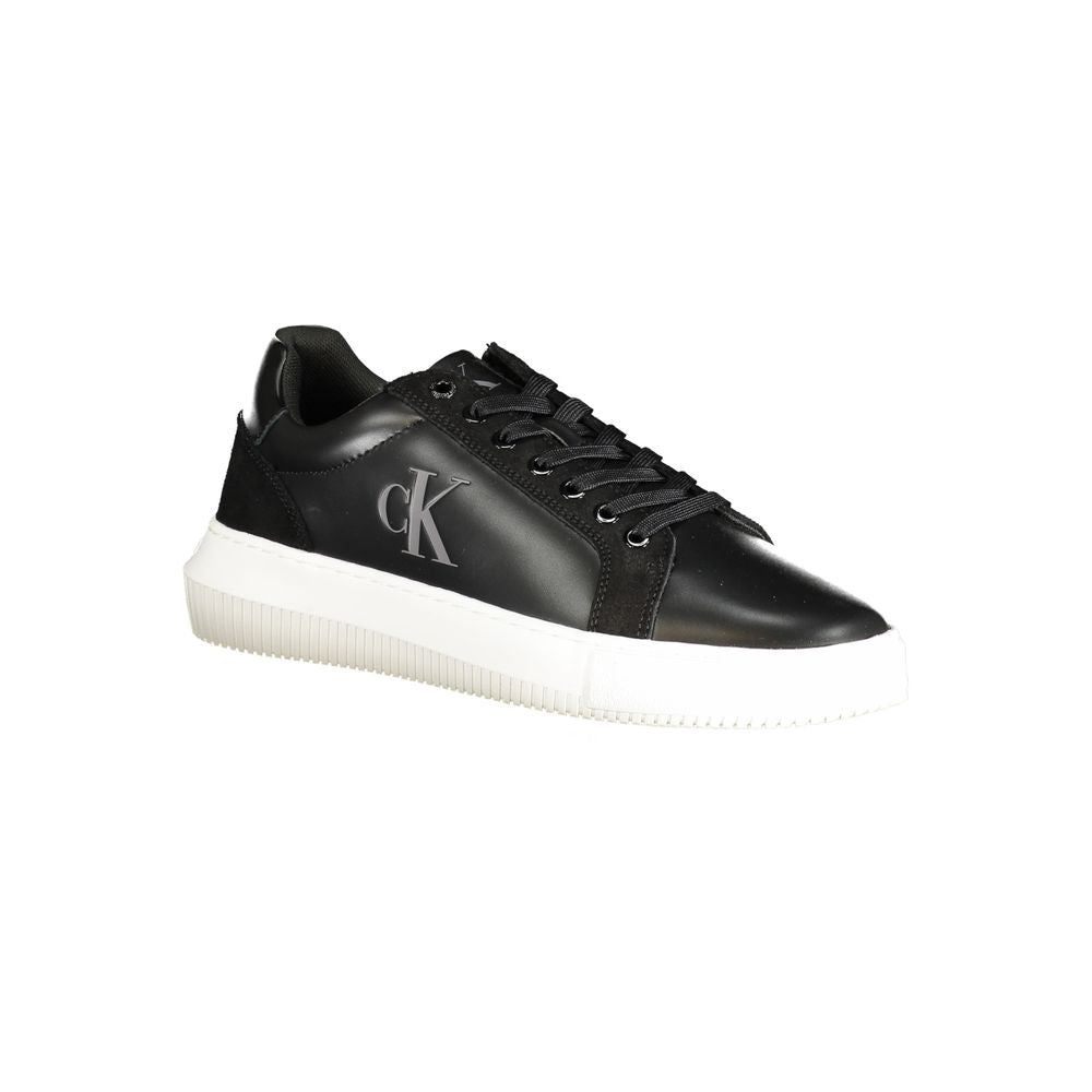 Calvin Klein Black Leather Sneaker with Contemporary Elegance