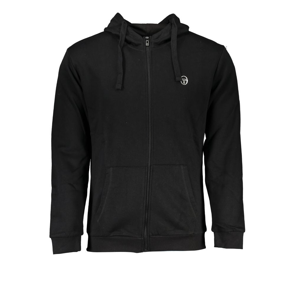 Sergio Tacchini Black Cotton Sweater for Elevated Casual Style