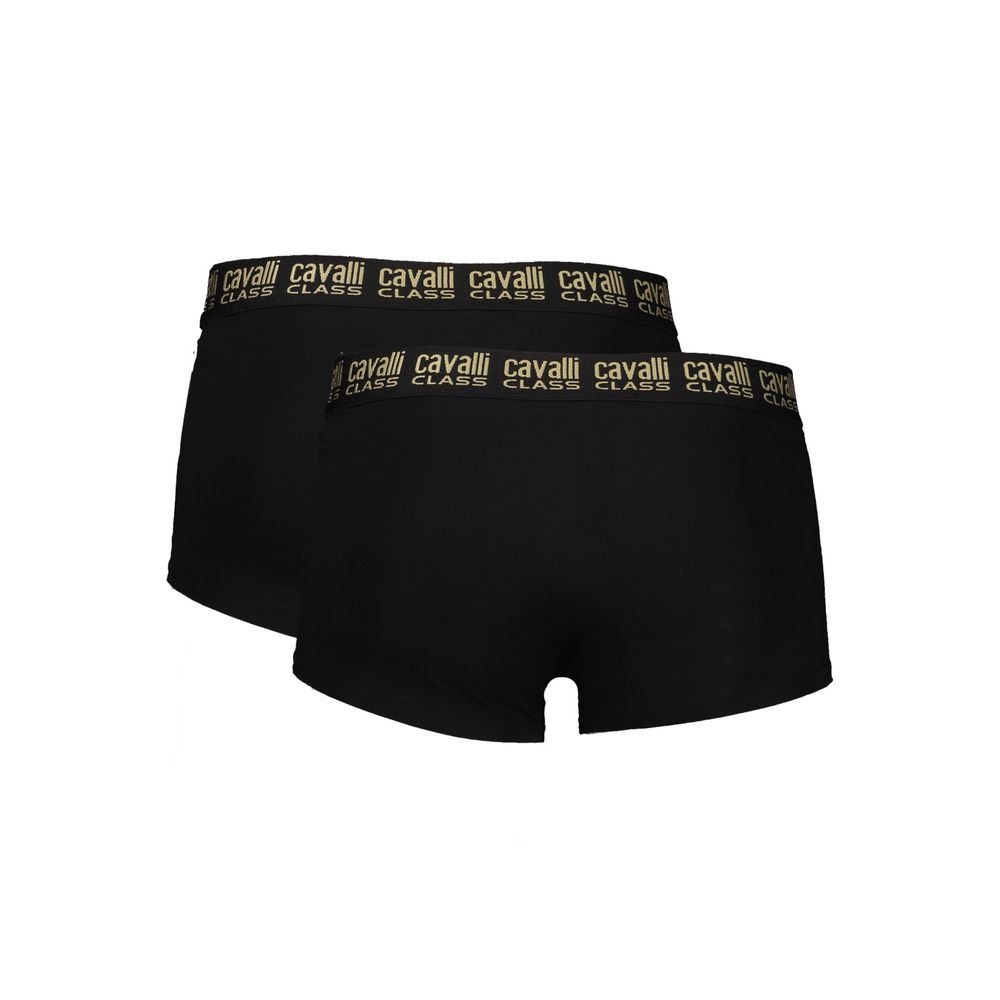 Cavalli Class Black Cotton Boxer Briefs for Luxe Comfort