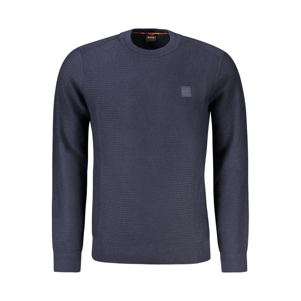 Hugo Boss Blue Cotton Sweater for Elevated Style