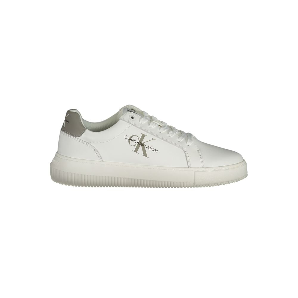 Calvin Klein White Leather Sneaker for Effortless Elegance