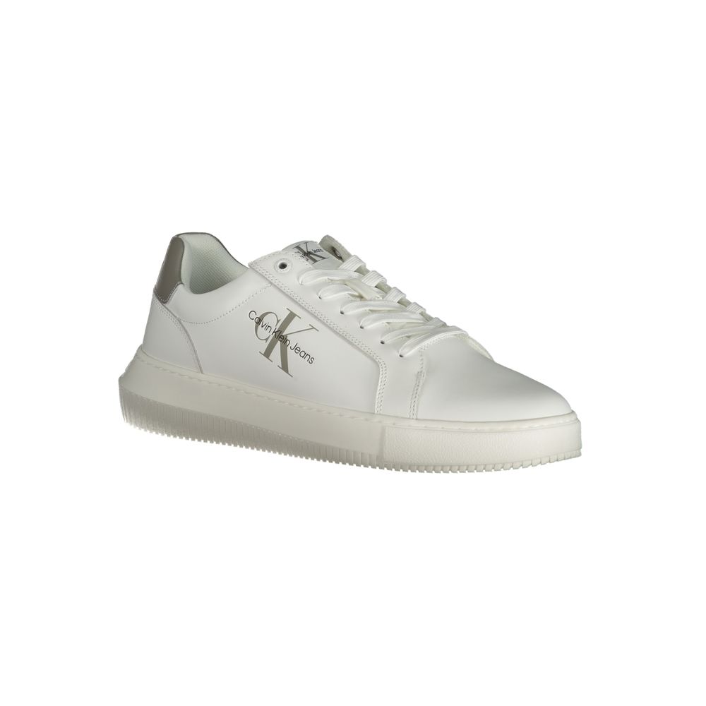 Calvin Klein White Leather Sneaker for Effortless Elegance
