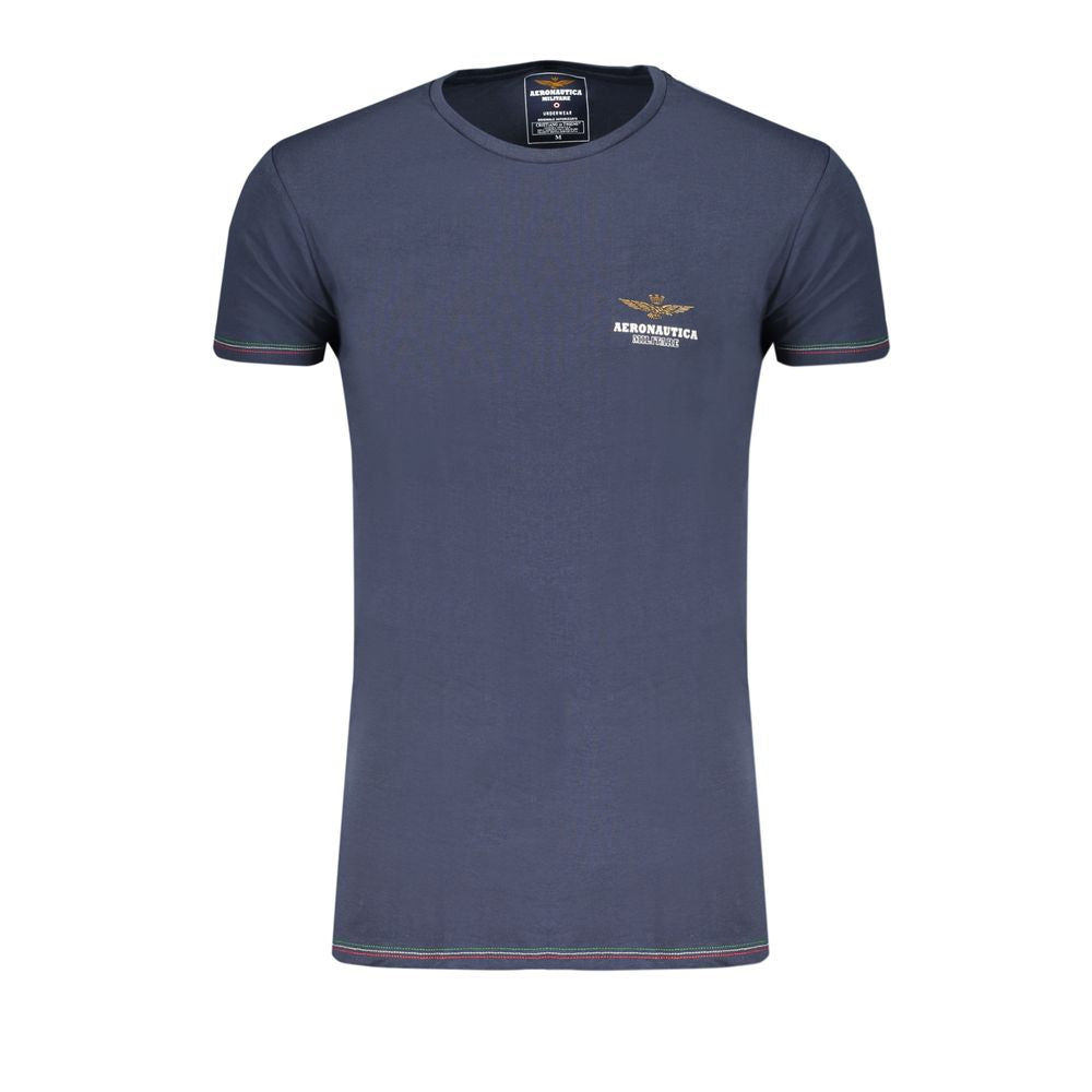 Aeronautica Militare Blue Cotton T-Shirt for Elevated Comfort