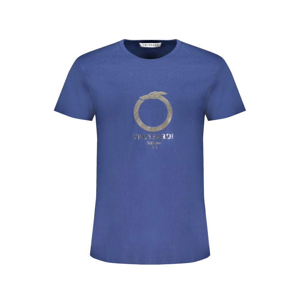 Trussardi Blue Cotton T-Shirt for Elevated Everyday Style