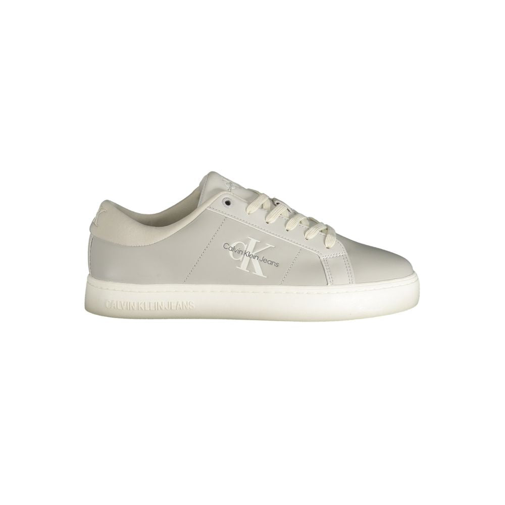 Calvin Klein Gray Leather Sneaker with Modern Elegance