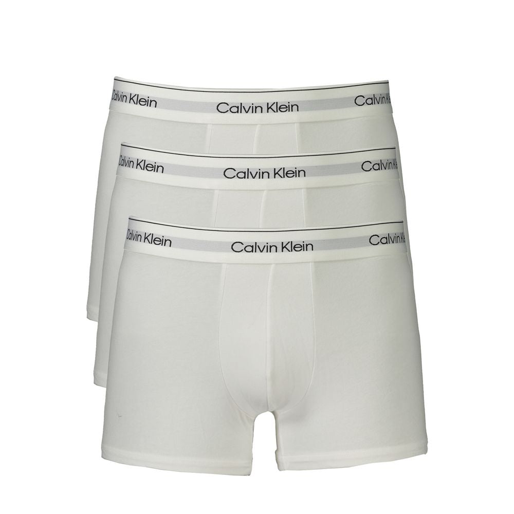 Calvin Klein White Cotton Boxer Briefs for Effortless Elegance