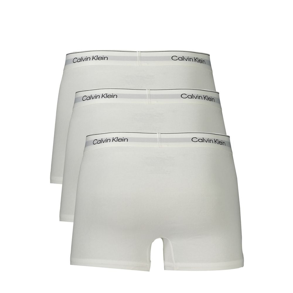 Calvin Klein White Cotton Boxer Briefs for Effortless Elegance
