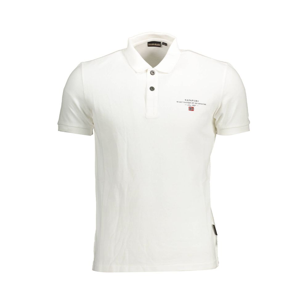 Napapijri White Cotton Polo Shirt for Effortless Elegance