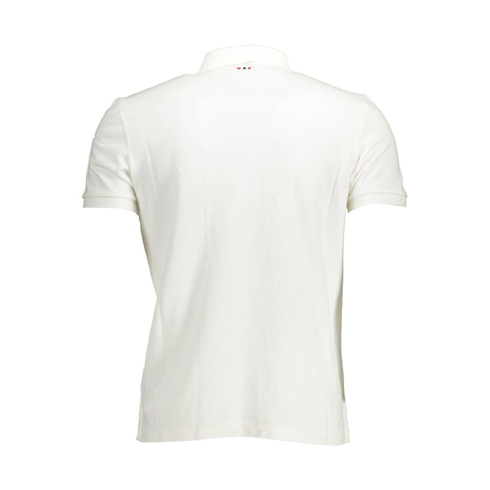 Napapijri White Cotton Polo Shirt for Effortless Elegance