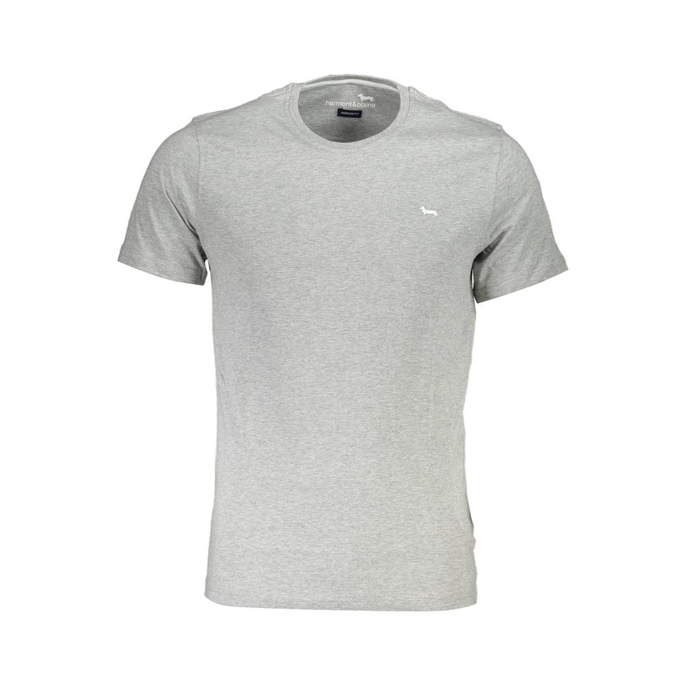 Harmont & Blaine Gray Cotton T-Shirt for Elevated Style